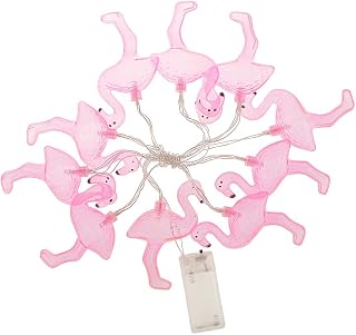 Desconocido Secuencia de Luz Batería Operada Hada Guirnalda Luminosa Flamenco Adornos Fiesta Color Rosa 1.65m