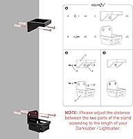 Vista 4 de Cosmos 1 juego de soporte de pared para sable de luz, soporte de exhibición de sable oscuro acrílico negro, soporte de pared para sable oscuro