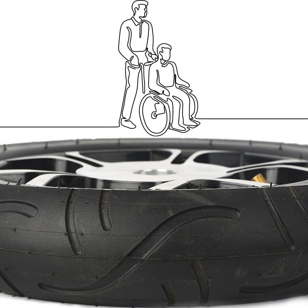 12 Zoll Elektrorollstuhl Hinterräder 12,5 x 2,25 Ersatz Lauflernräder Pneumatische PU-Reifen Rollstuhlteile Austauschbare Trolley-Räder Set von 2