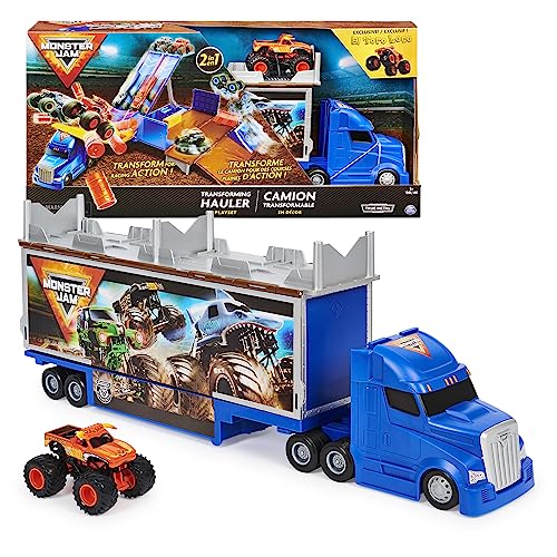 Monster Jam, Transforming Hauler Playset and Storage with Exclusive El Toro Loco Monster Truck, 1:64 Scale, Kids Toys for Boys and Girls Ages 4 and Up by Monster Jam - Used condition - US$41.39