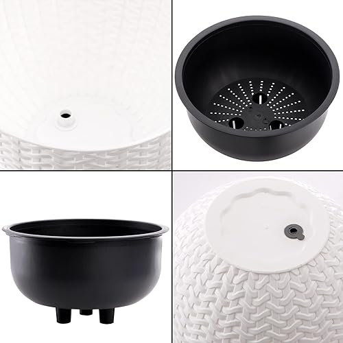 Miniatura 4 de Foraineam Paquete de 2 macetas dobles con diseño de macetas colgantes de riego automático para plantas y flores para interiores y exteriores,