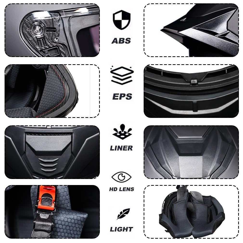 Cały kask motocyklowy z maską ECE 22.06