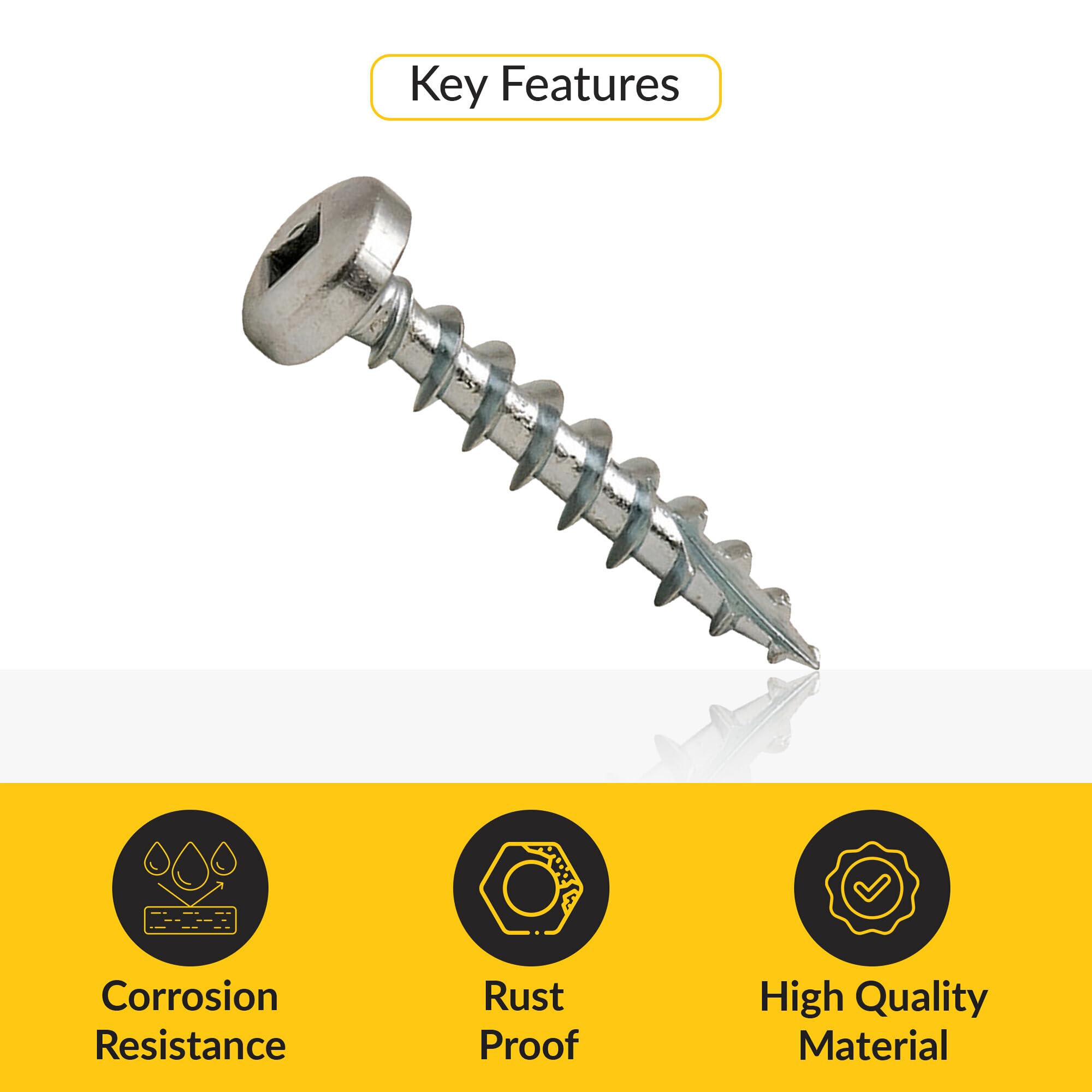 Brixwell SRW216589201 Zip R Screw, Pan Head Zinc Black Pack of 1000