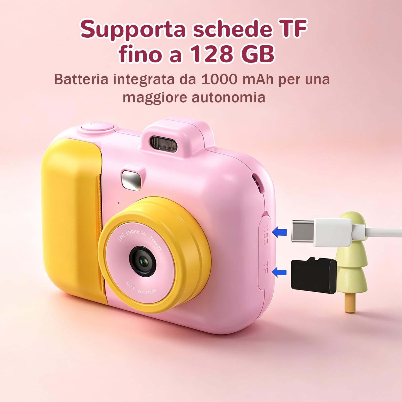 Fotografica Digitale 12MP,Stampa istantanea/Fotografare/Registrare 3 in 1