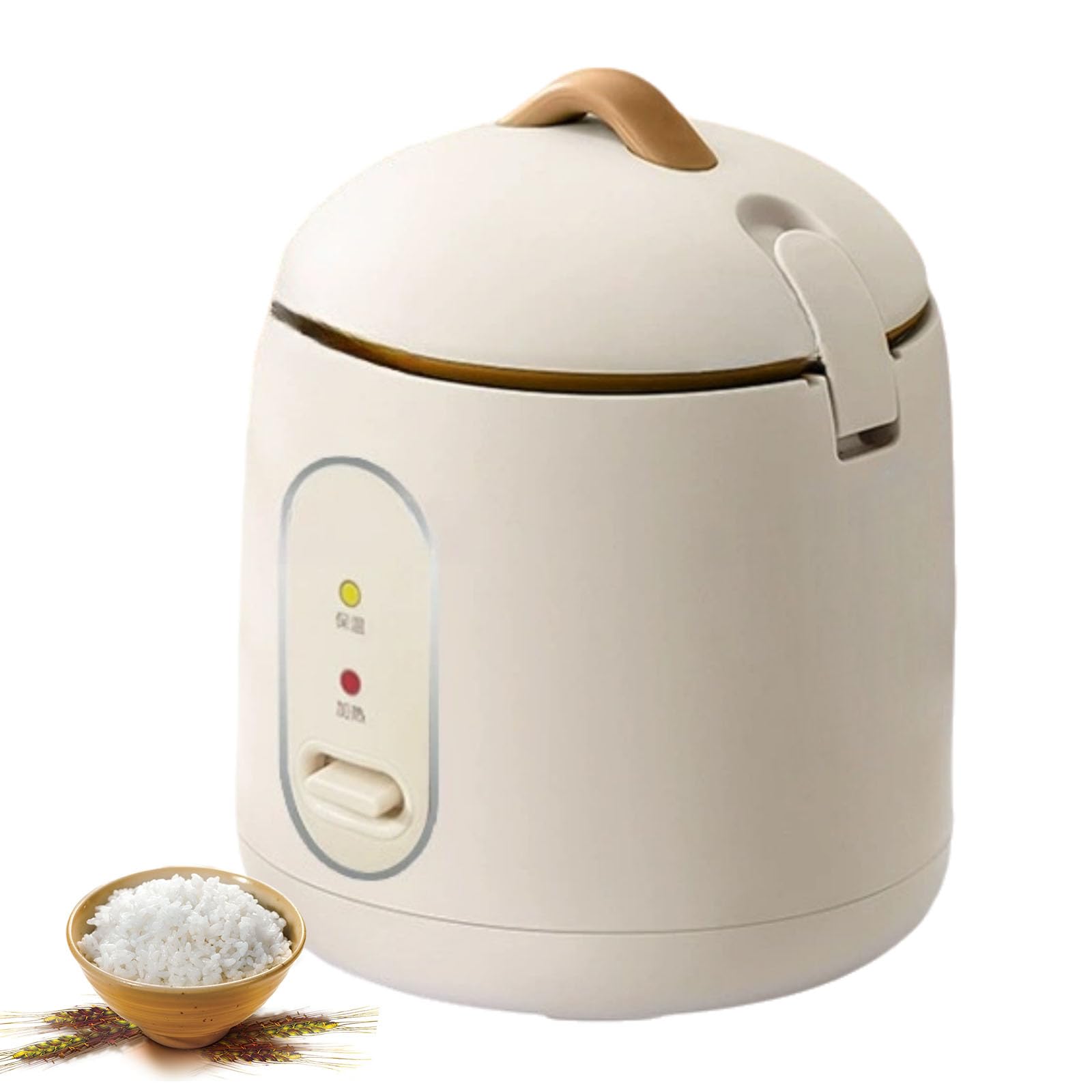 White Mini Rice Cooker, 1.2L Small Thermal Rice Cooker With Steaming Tray And Non-Stick Pot, Small Dormitory Automatic Rice Cooker, Small Rice Cooker, Mini Rice Maker For 1-2 People Use