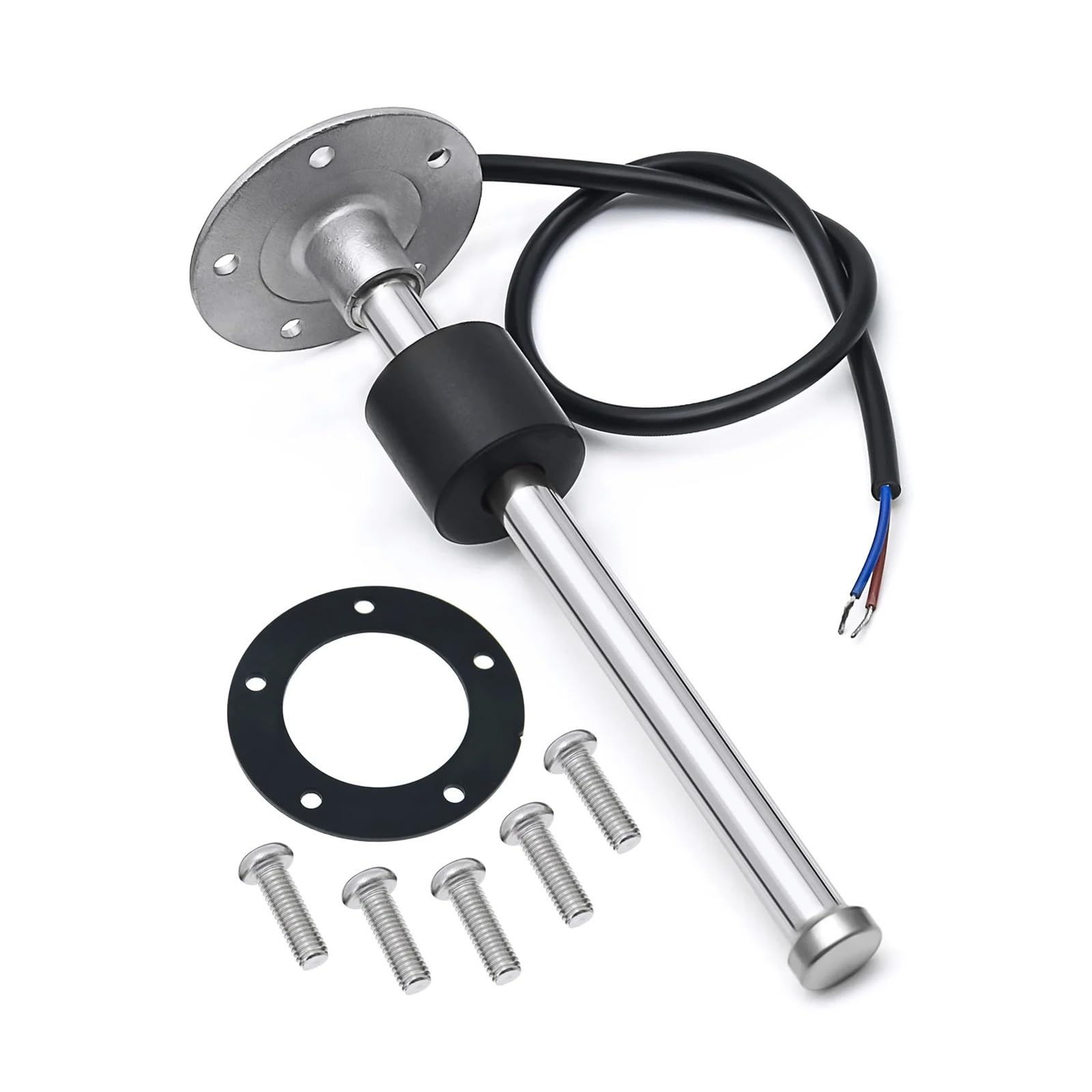 0-190 Ohm 2 "52mm wskaźnik poziomu paliwa + czujnik poziomu pływaka paliwa dla samochodu RV łódź wskaźnik poziomu zbiornika oleju z alarmową diodą LED Stabilne wyjście(325mm)