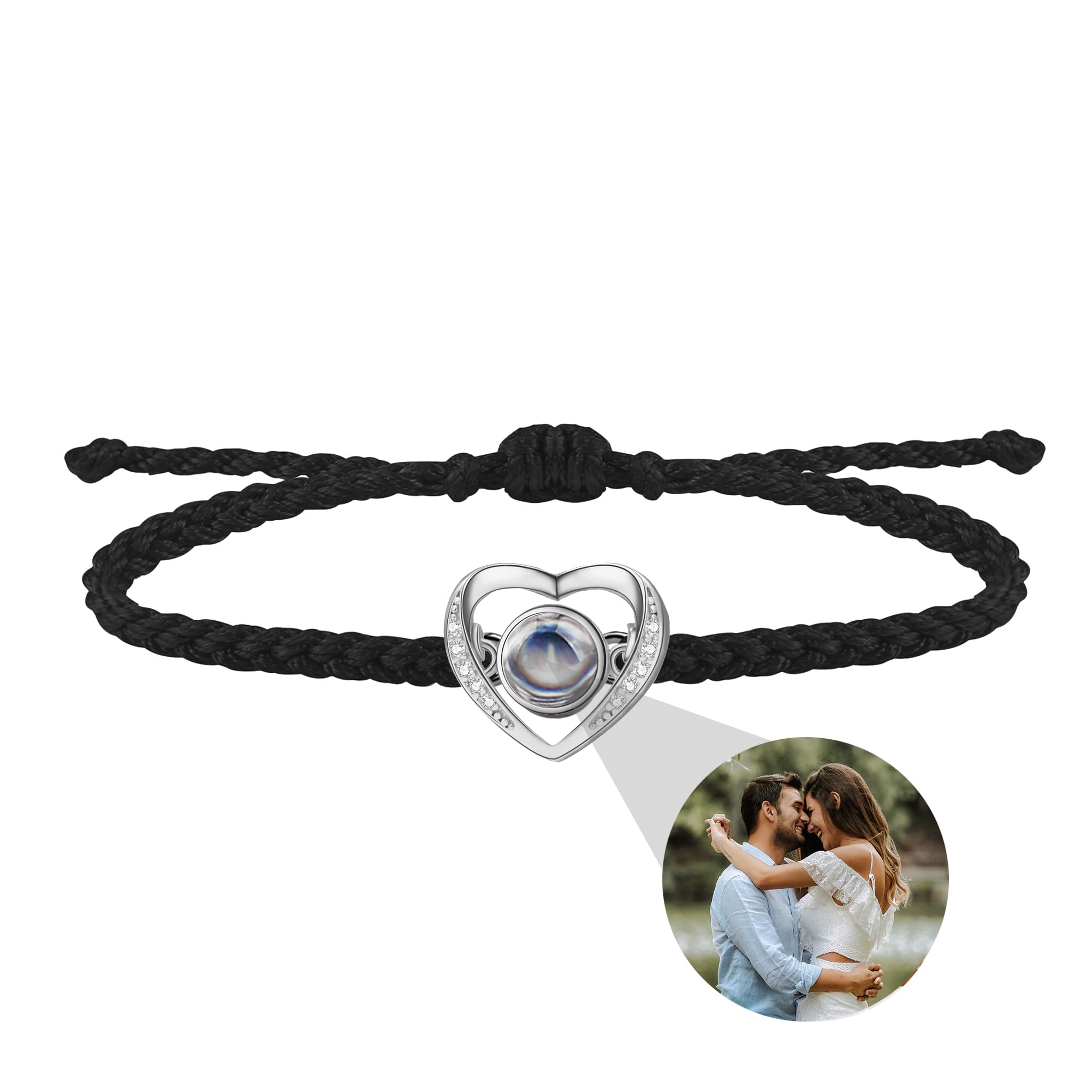 NergaebePulseras personalizadas con imagen en el interior, Pulseras de proyección de fotos personalizadas, Pulsera con imagen Foto personalizada, Regalos fotográficos personalizados para mujeres/hombres