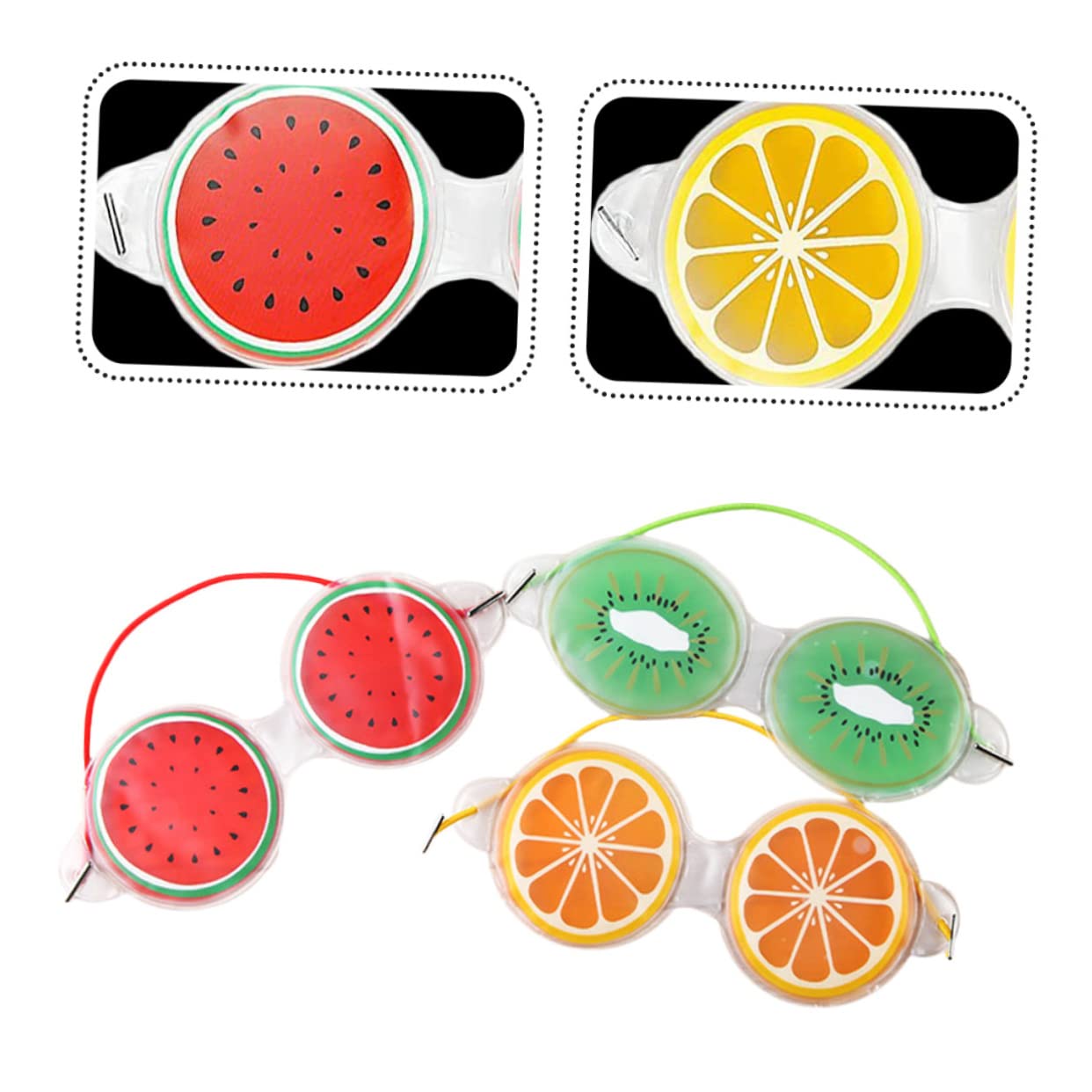 Maschera per Occhi in Gel 3 Pezzi, Pvc, Rinfrescante Estiva