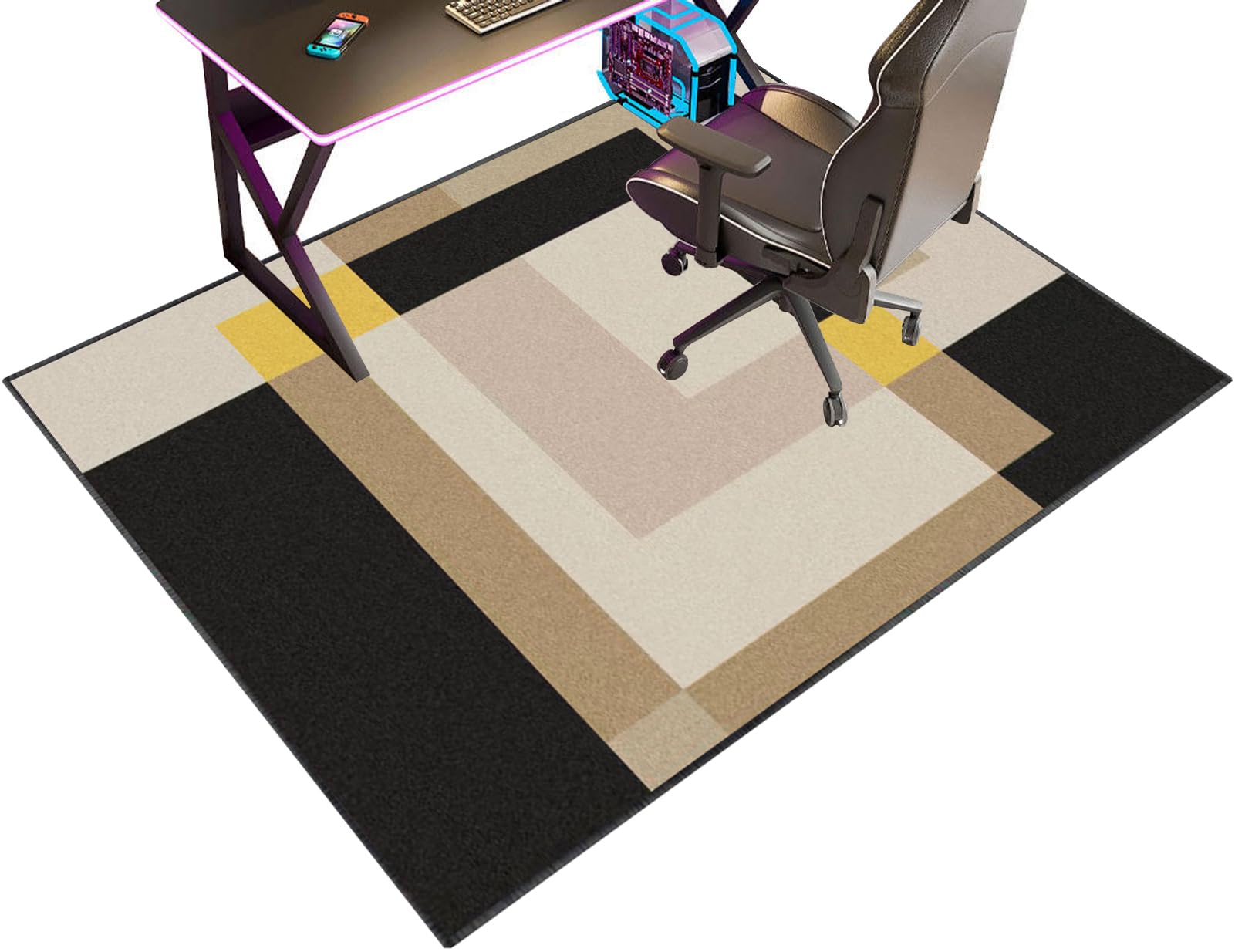Tapis de chaise de bureau 140x180 cm antidérapant pour moquette et parquet