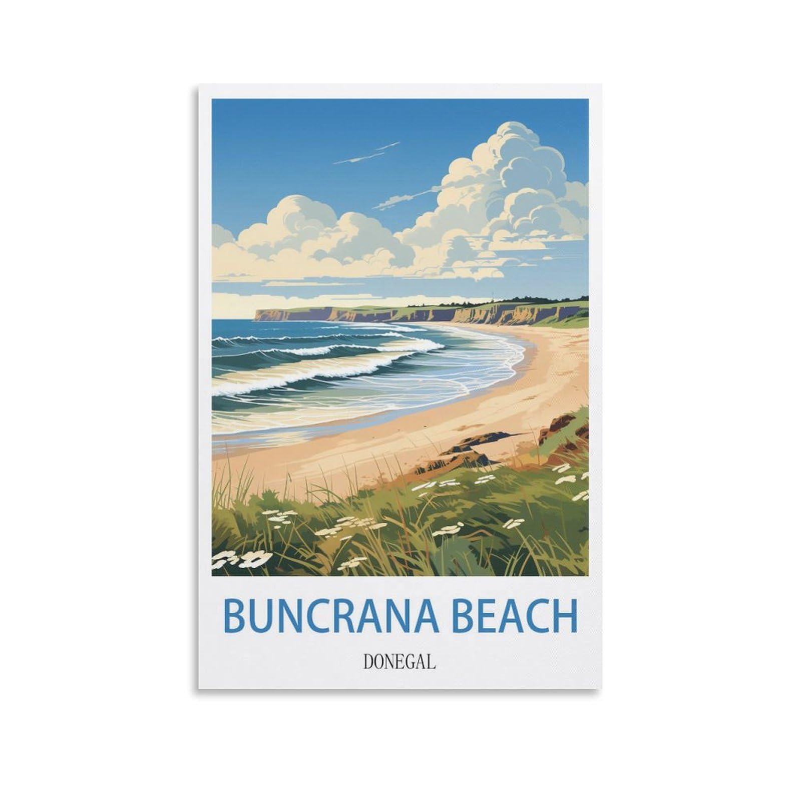 EZMLFA DIY 5D Diamond Painting Kits for Adults,Buncrana Beach Donegal DIY Diamond Art Kits Gem Painting Crafts for Home Wall Decor 50x60cm