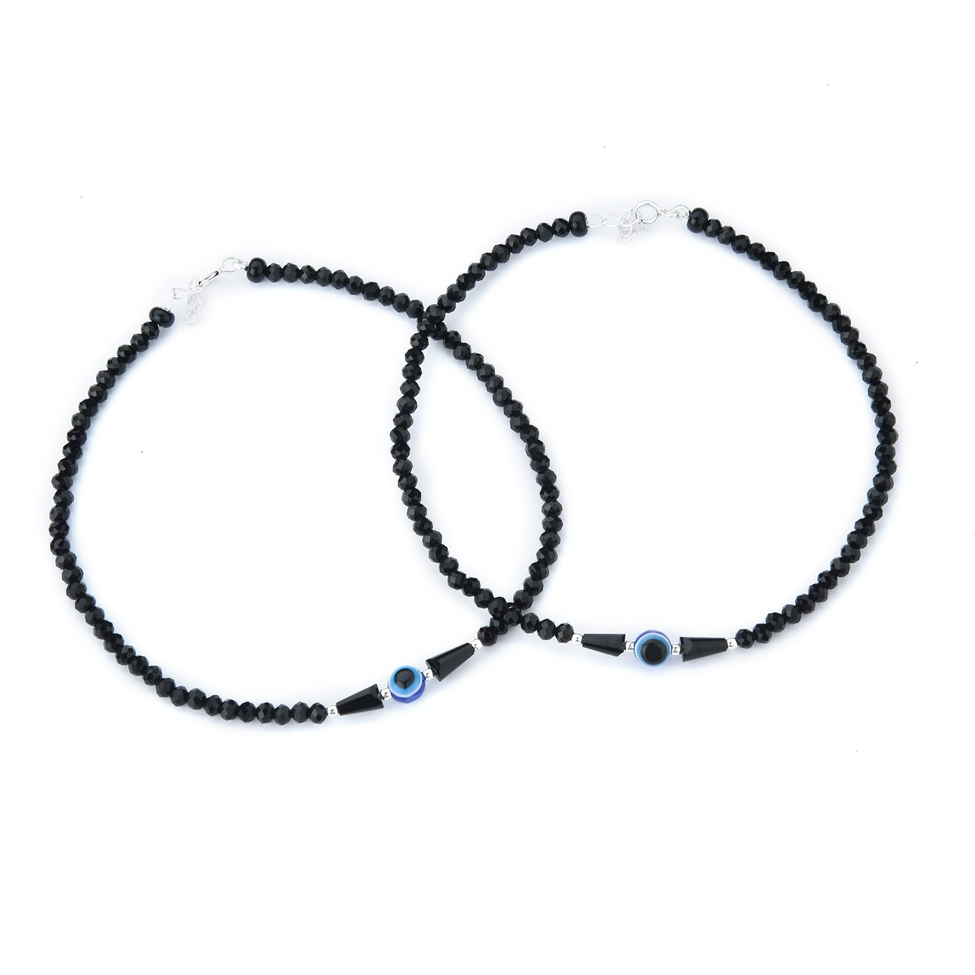 DHRUVS COLLECTION Exclusive Pair of 925 Pure Silver Evil Eye Nazariya Anklet/Payal For Girls and Women (B0CCW4XXG7) Amazon Price History, Amazon Price Tracker