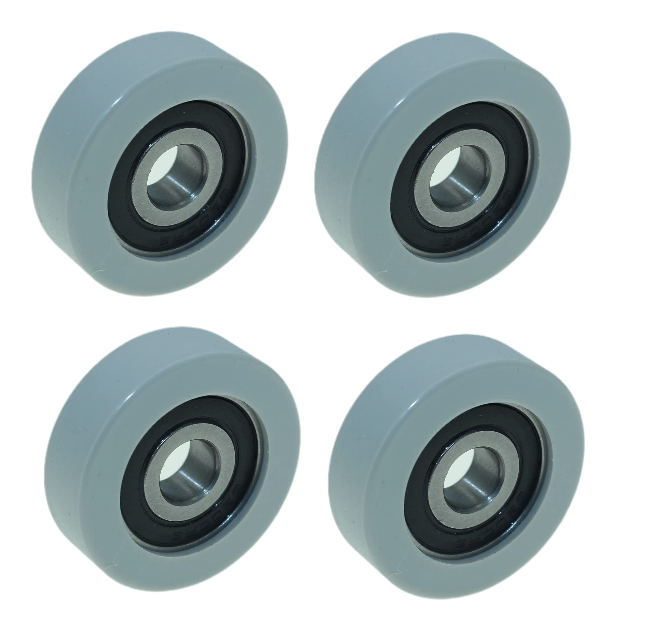 Pack de 4 rouleaux en uréthane - Diamètre 40 mm - 12 mm de largeur - Alésage de roulement 10 mm - Capacité de charge 50 kg