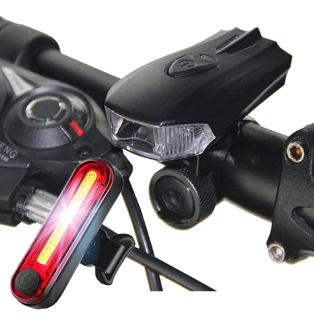 Shhdd Kit bicycle light waterproof USB rechargeable smart sensor front bicycle lamp headlights and taillights / 3 modes bicycle safety light night