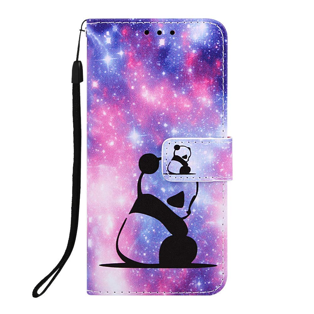 LEMAXELERS Galaxy S20 Ultra Custodia Cover Portafoglio,Custodia Galaxy S20 Ultra Pittura Colorata Wallet Shock-Absorption Magnetica Supporto Protettiva Bumper Cover Leather Flip Cover,YB Star Panda