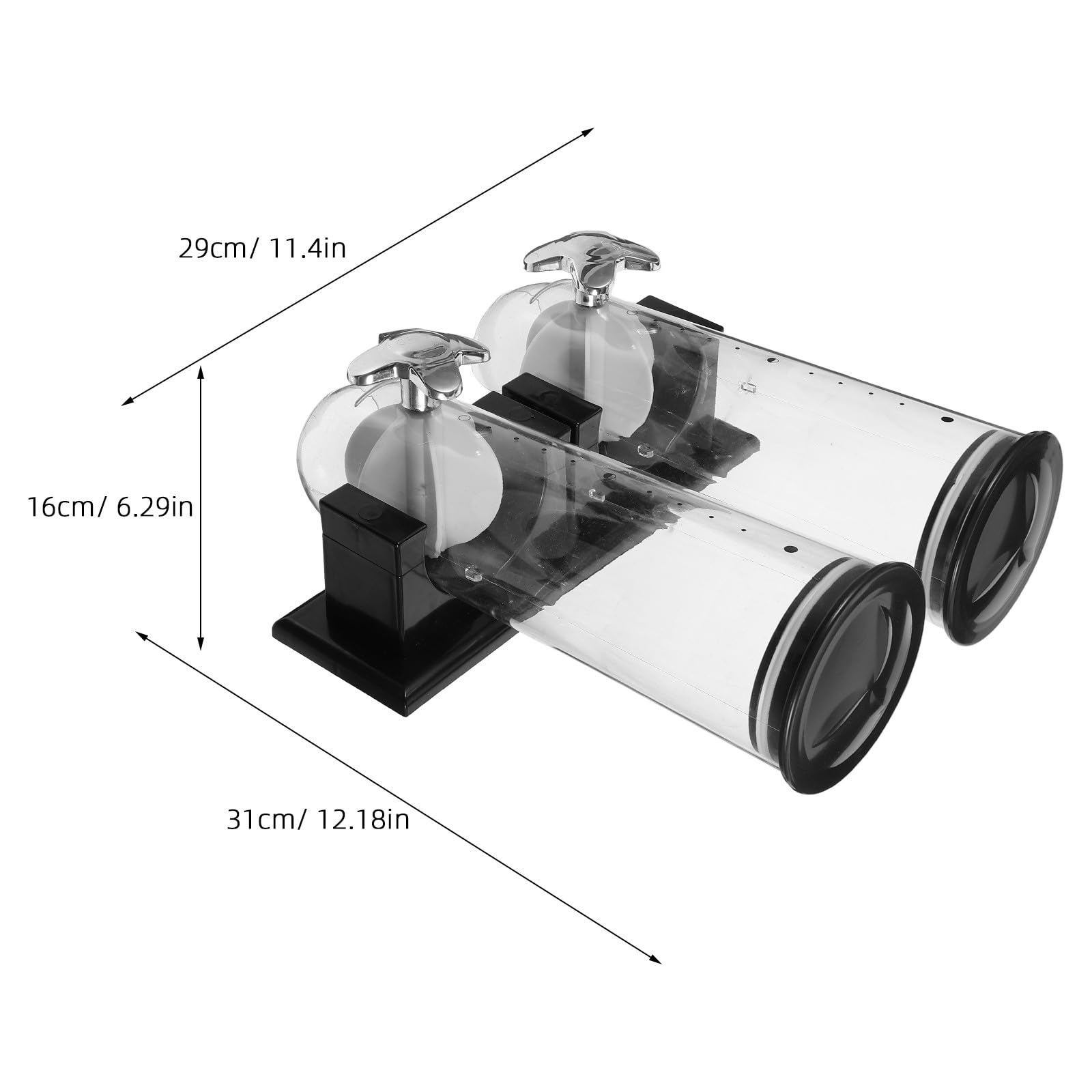 Zerodeko Dispensador de Cereales de Pared - Dispensador Doble de 108 oz con 2 Vasos - Contenedor de Almacenamiento de Cereales, Granos de café y Avena para la Cocina (Plateado)