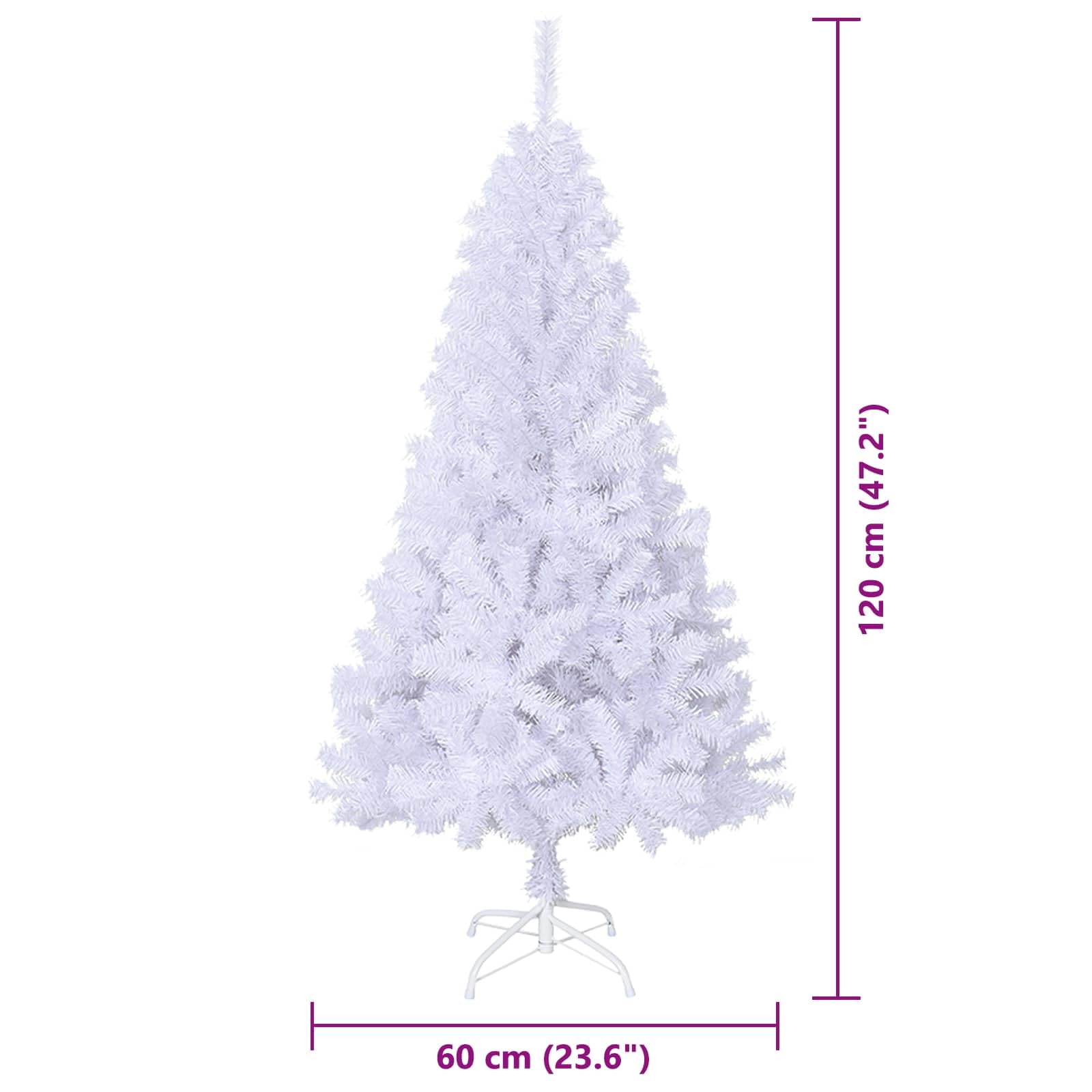 vidaXL Sztuczna choinka Biały 120 cm PVC i stal