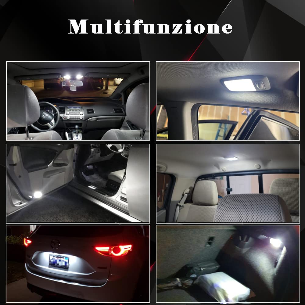 4 pezzi Lampadine C5W LED Festone 41mm 42mm Canbus 12V 6000K Bianco Super Luminoso per Luci Interne Auto e Luci Targa Senza Errori Canbus Senza Polarità