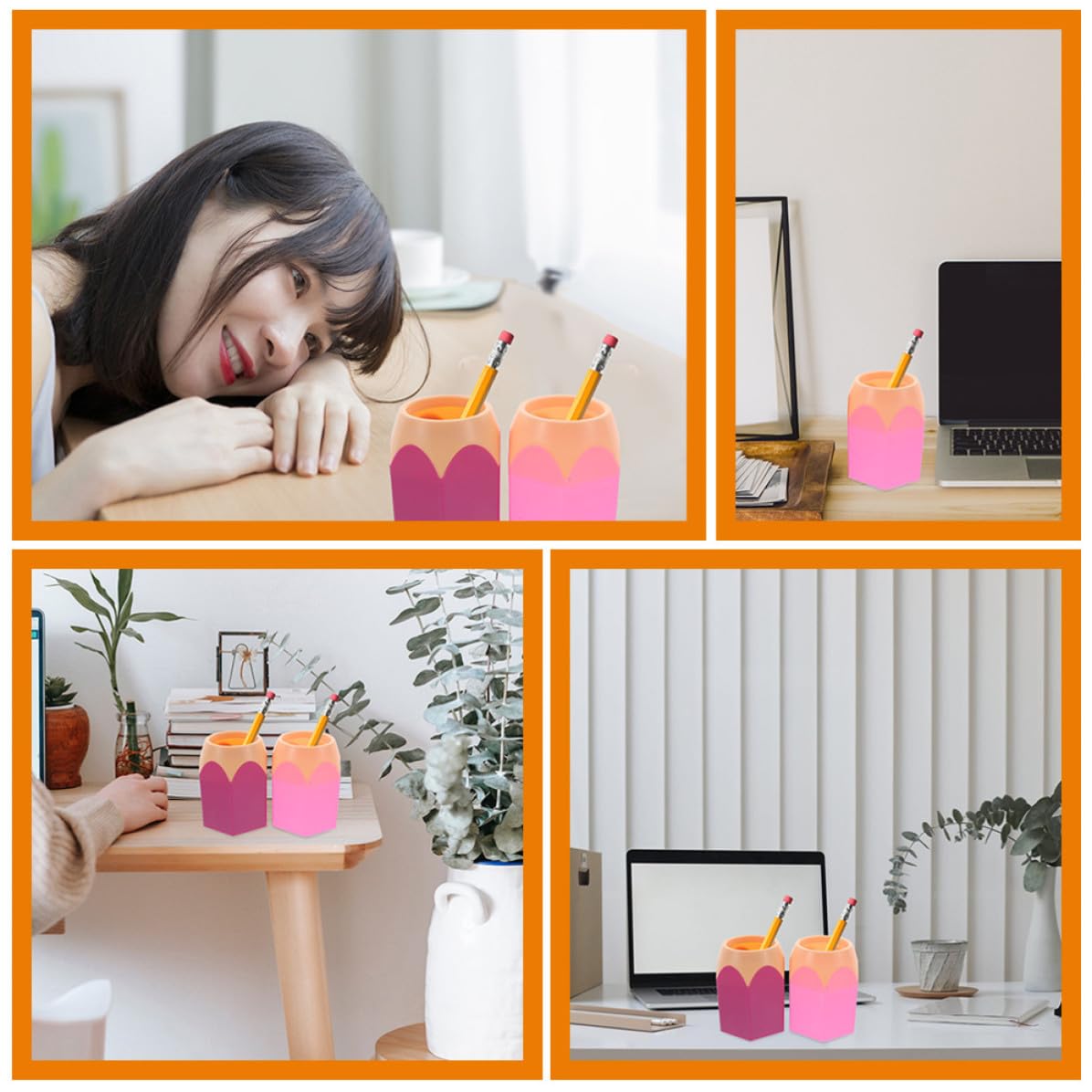 Artibetter Pots à Crayons Simple et Pratique Rangement Stylos et Pinceaux Maquillage Plusieurs styles Colorés en Abs Lot de 6 Organisateur de Bureau pour Bureau pour Étudiants à Domicile