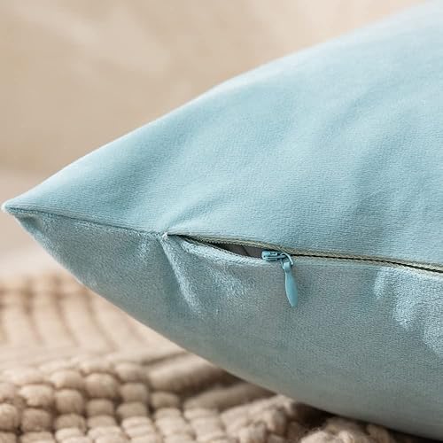 Miniatura 5 de Fundas de almohada de terciopelo con rellenos incluidos, 18 x 18 pulgadas, paquete de 2 almohadas decorativas suaves y sólidas para sofá,