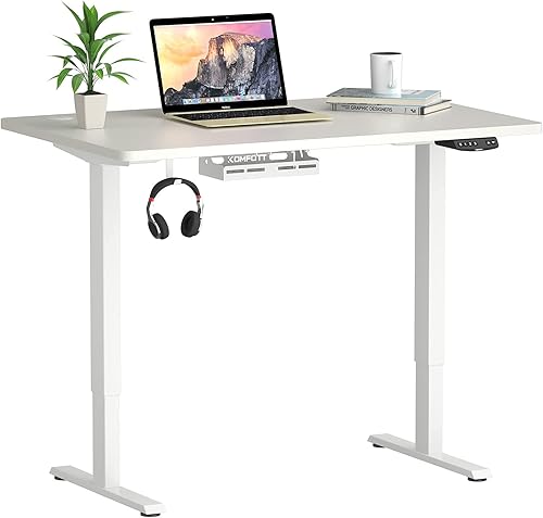 Miniatura 57 de Tangkula Escritorio eléctrico de pie con motor doble, estación de trabajo de 48 x 30 pulgadas de altura ajustable para computadora con controlador