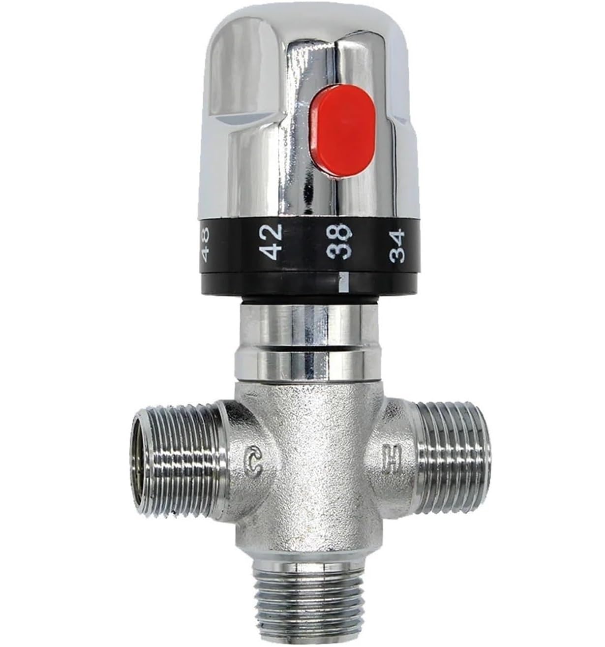 Válvula mezcladora termostática de cobre for calentador de agua solar, desviador de ducha de temperatura ajustable