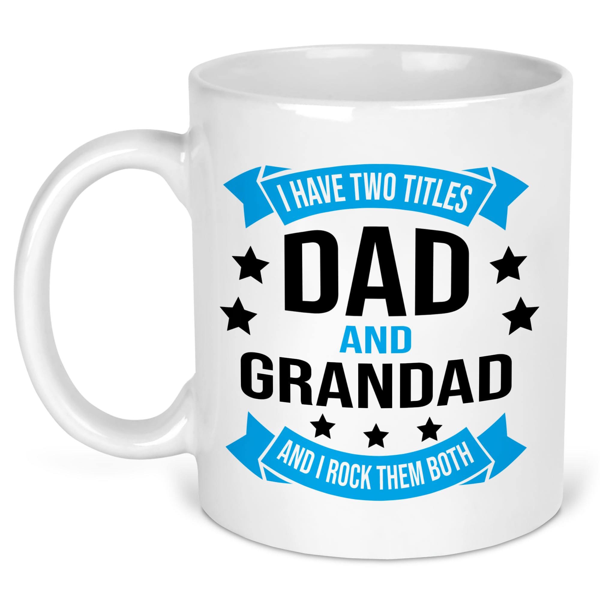 Chicken Craft Dad and Grandad Mug - Funny Fathers Day Gift - I Have Two Titles and Rock Them Both - Birthday Present for Grandpa - 11oz Ceramic Coffee Cup