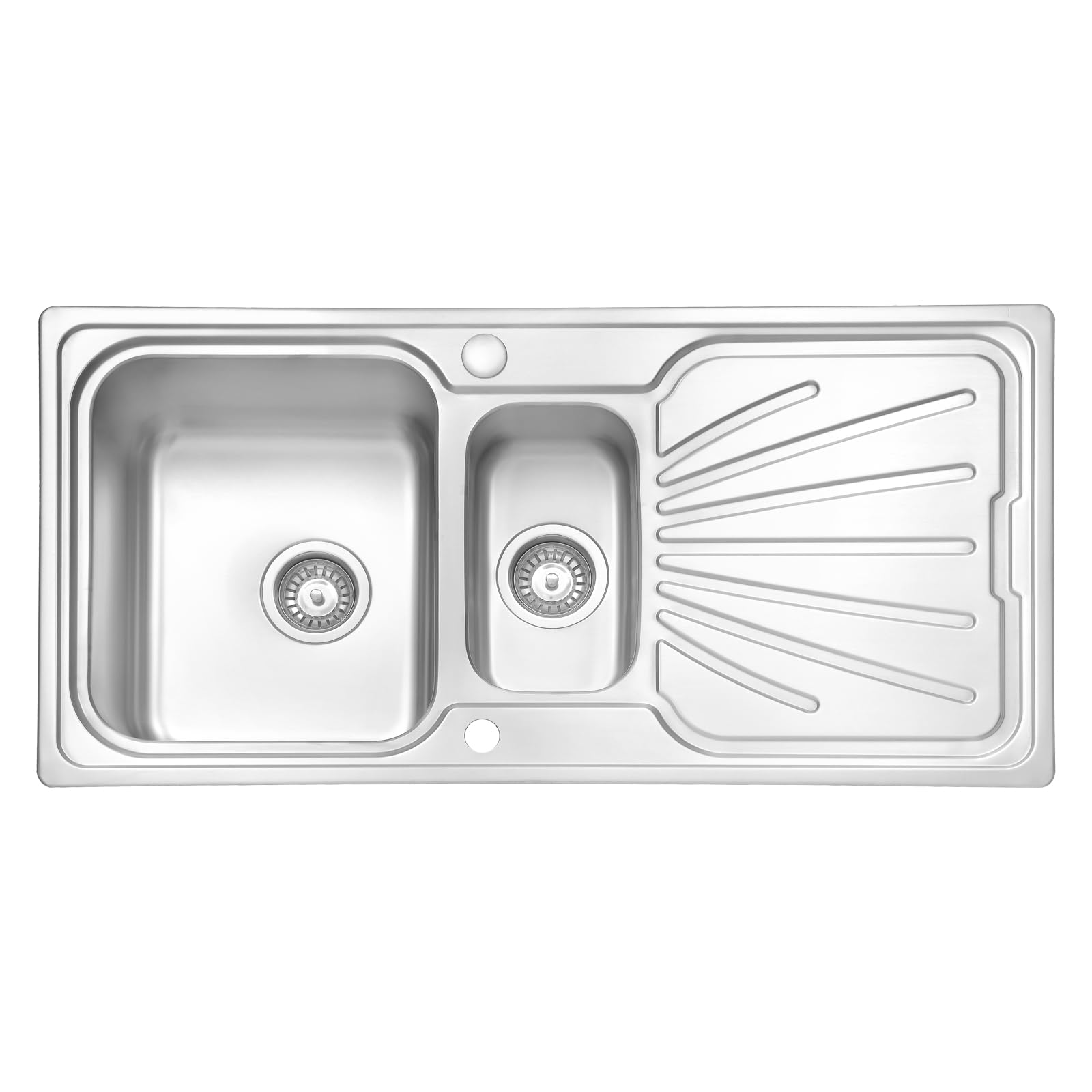 Jassferry Stainless Steel Kitchen Sink 1.5 One Half Welding Bowl Reversible Drainer from B&Q
