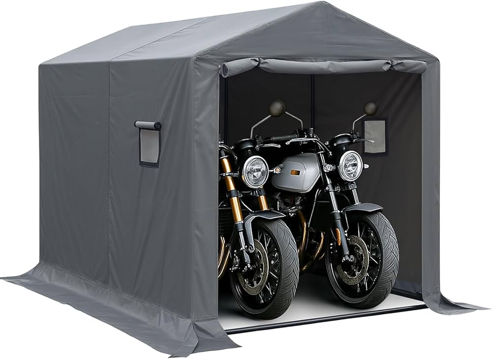 Amazon.co.jp: FRGBAKLI サイクルハウス 3台用 大型バイクガレージ
