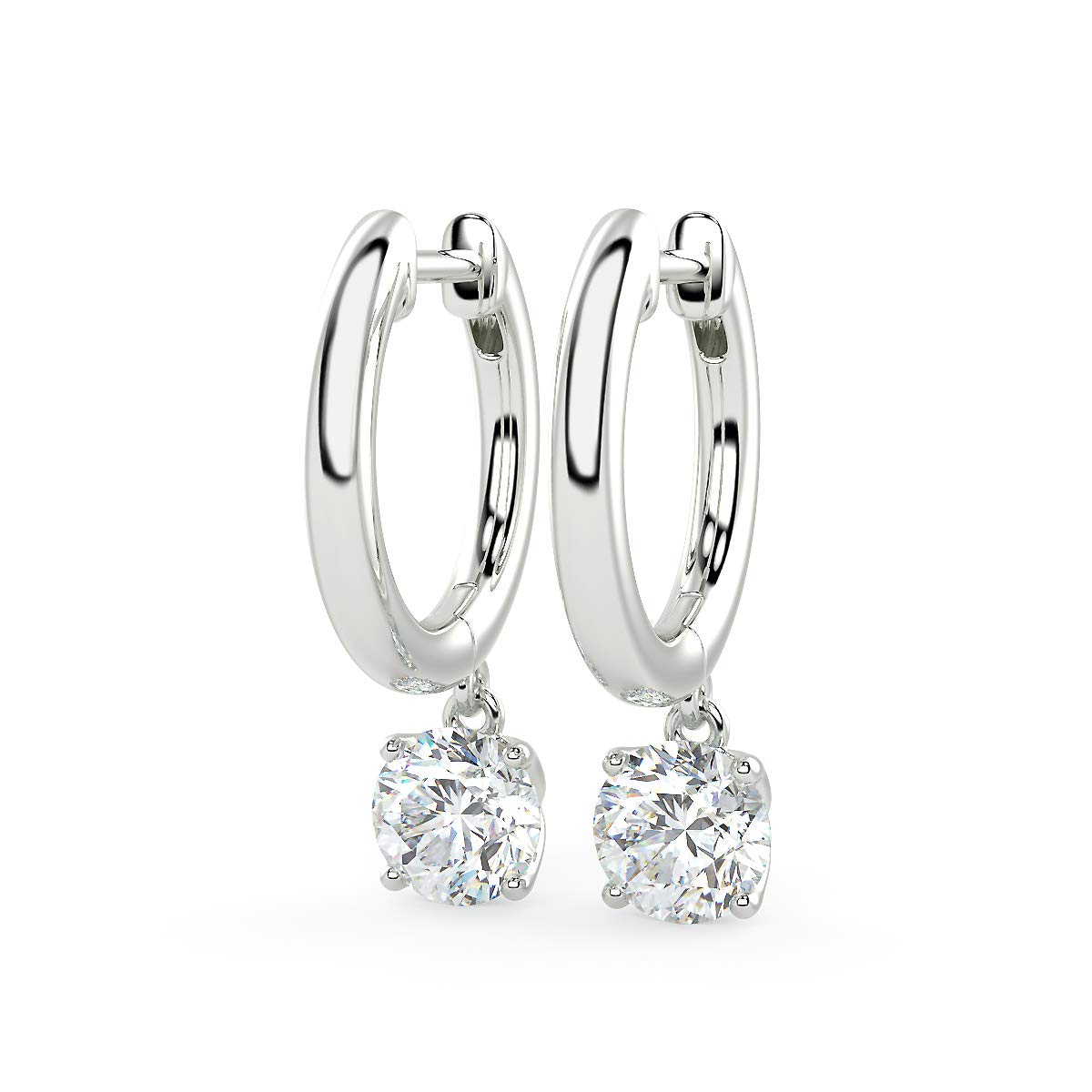 1 2 to 4 Carat Lab Grown Diamond Huggie Hoop Earrings for Women I 14k Gold Earrings G-H