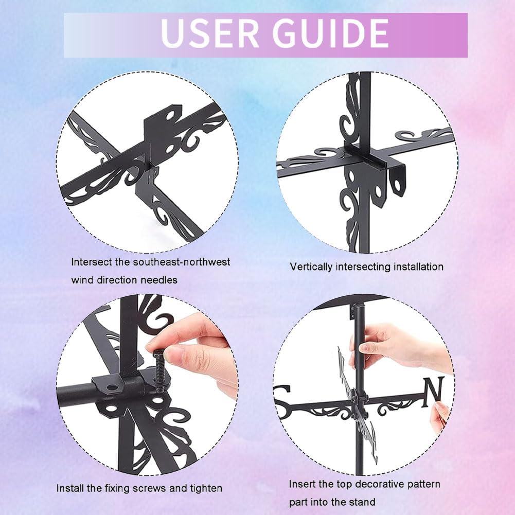 Bee Weathervane Metal Wind Vane Honeycomb Hive Garden Decoration Direction Sign Indicator Stake Mount Ornament for Farmhouse Yard Roof Outdoor