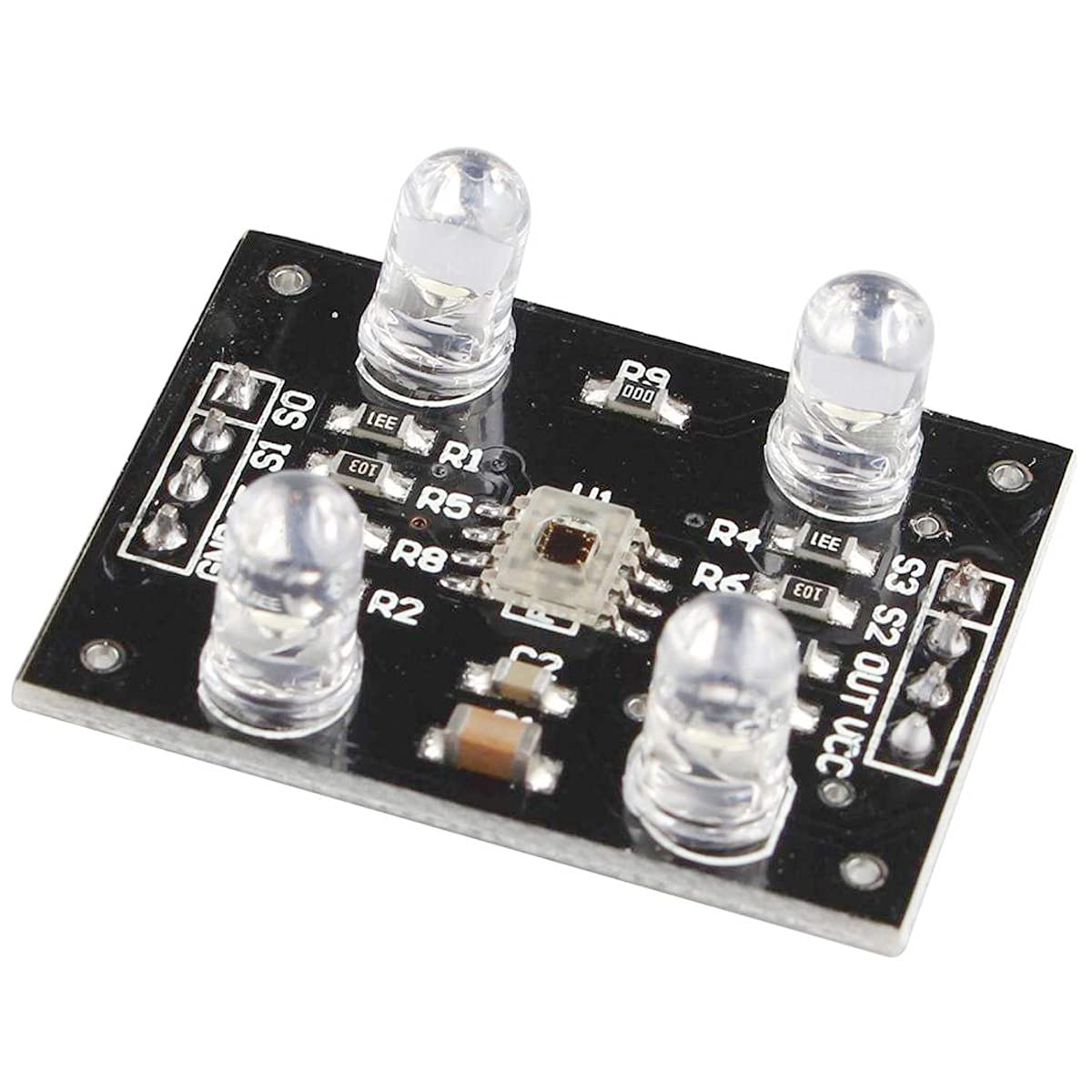 TCS230 TCS3200 Farberkennungs-Sensormodul Detektormodul Farberkennungssensorl DC 3-5V 4 LED mit DuPont-Kabel für Arduino
