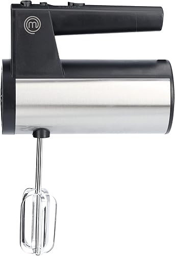 MasterChef Batidora de mano eléctrica, batidor de huevos de mano con accesorios para batidor y ganchos de masa, accesorios de acero inoxidable para