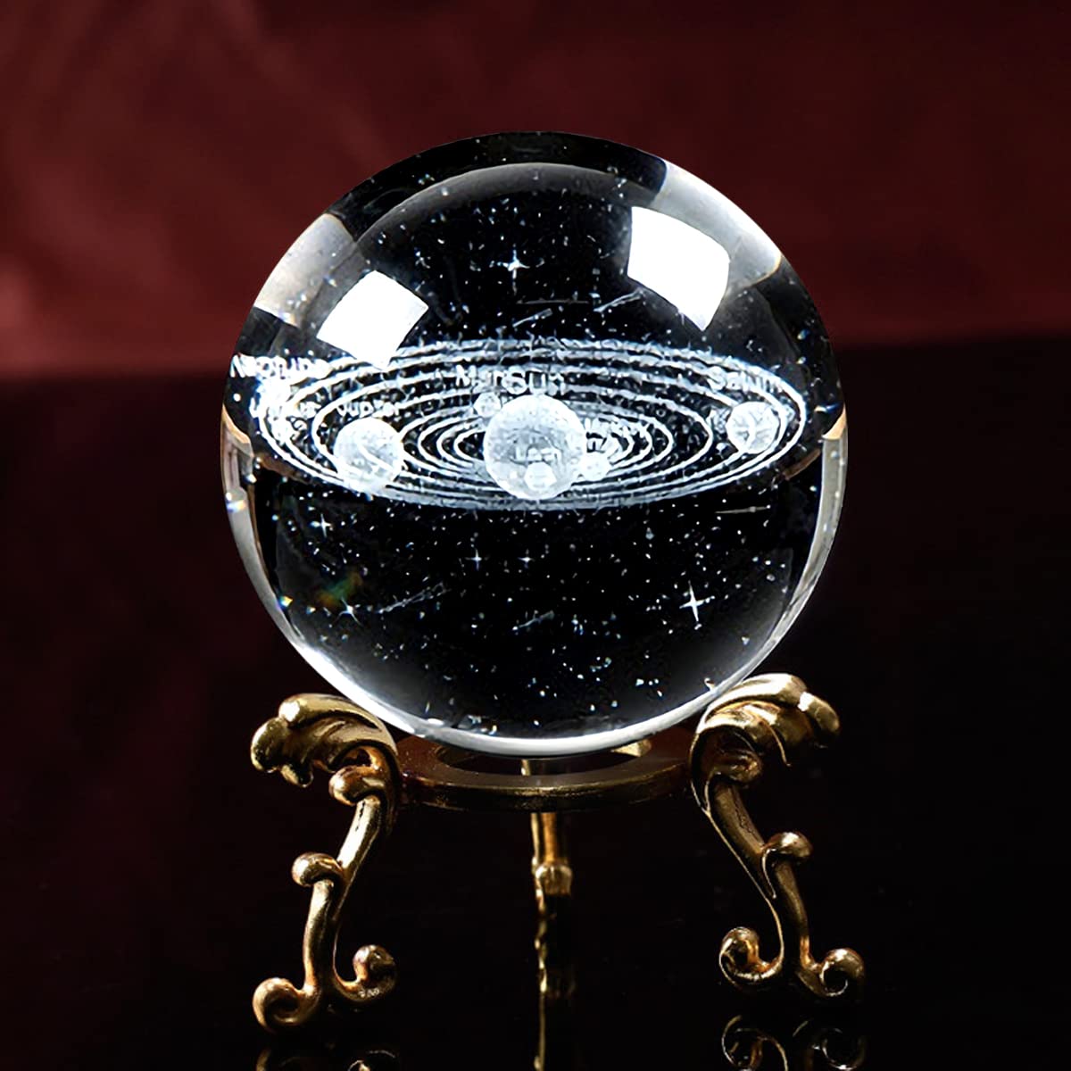 Sfera di Cristallo 3D 60mm in Miniatura Con Supporto - Regalo per Natale, Compleanno, San Valentino, Festa Della Mamma - Decorazione