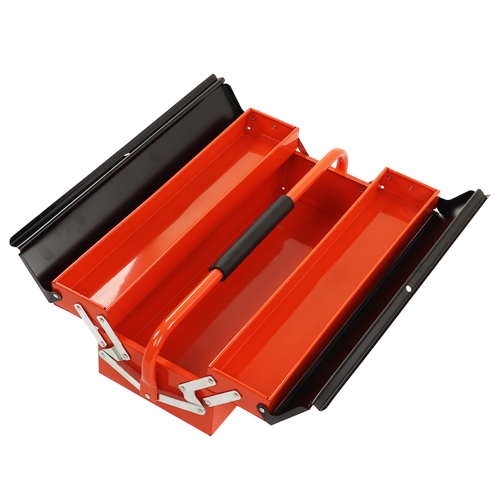 Wspornik do Przechowywania Narzędzi Blacha Walcowana na Zimno Składany Organizer na Narzędzia 2-warstwowa 3 Taca 530x200x147mm Pogrubiona Malowana Metalowa Obudowa do Warsztatu Garażowego