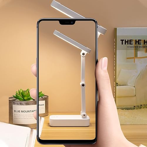 Miniatura 3 de keeda Lámpara de escritorio plegable solar, lámpara de lectura LED portátil regulable con puerto de carga solar y USB para luz nocturna de noche,