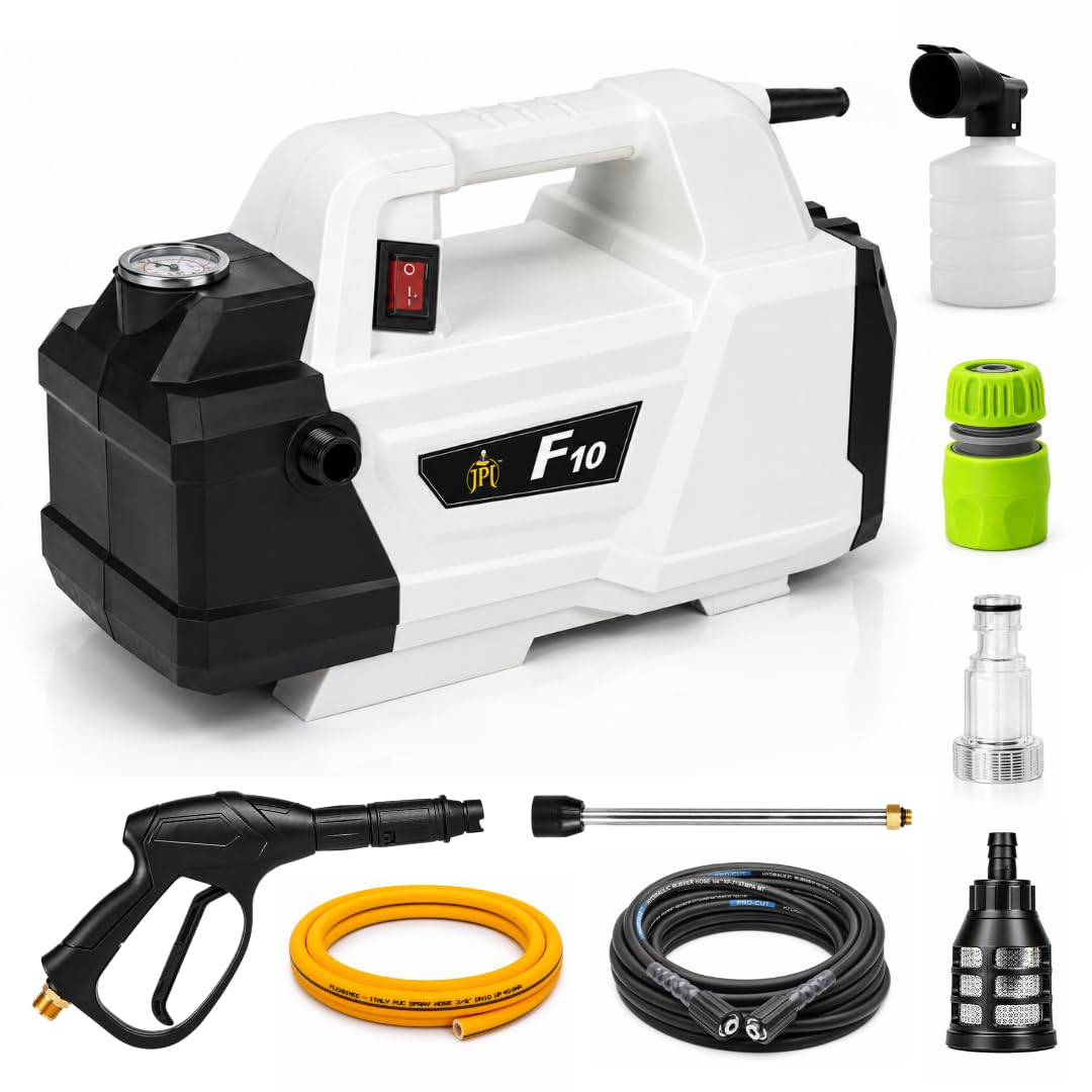JPT F10 Car Washer High Pressure Pump | 2400 Watt Powerful Motor | Pressure - 220 BAR | Flow Rate 10L/Min | Heavy Duty Deep-Cleaner Washing Machine for Cars, Bikes, Floor & Home | 100% Copper Winding-image-42