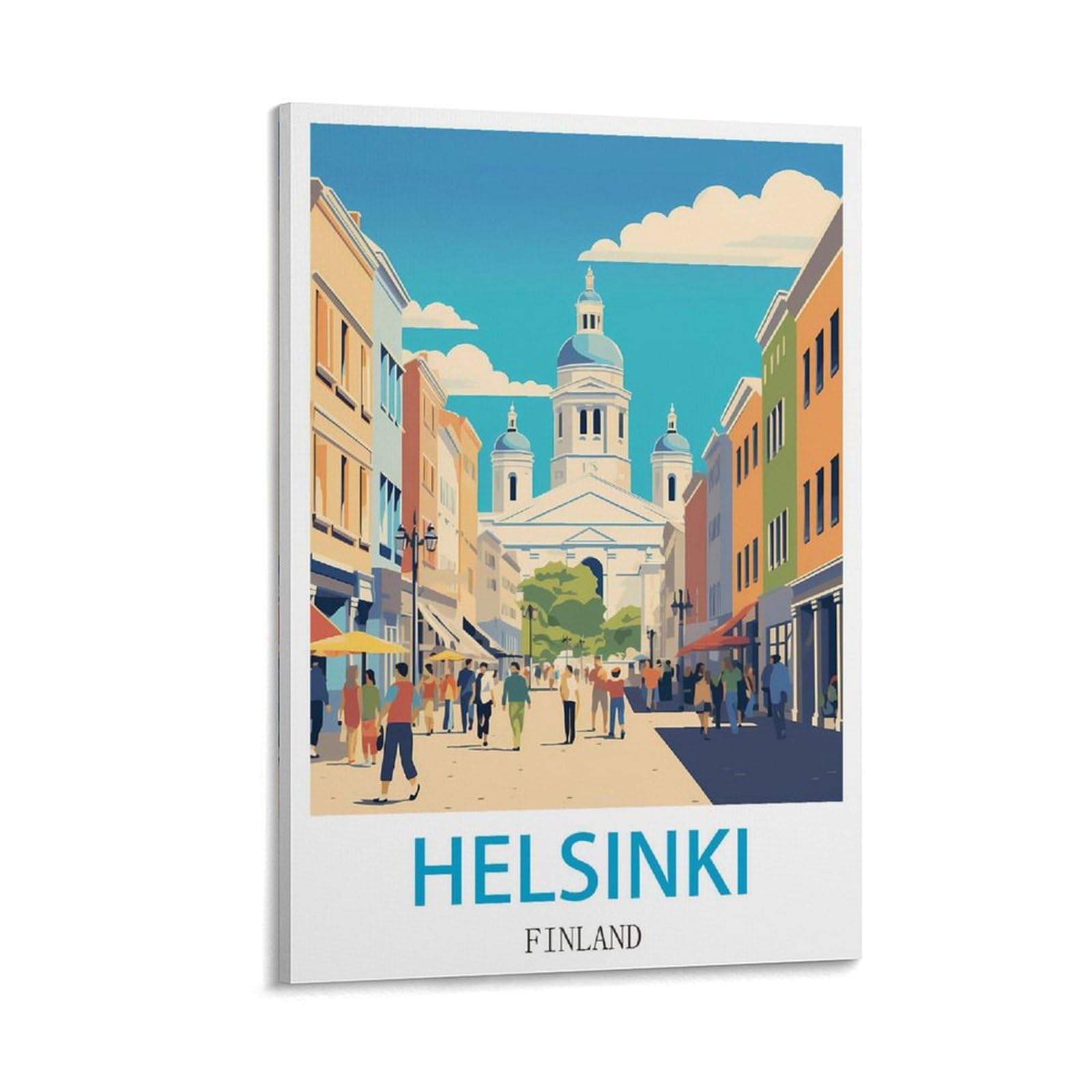 Xllyxygjq Frame-Style Helsinki Finland Vintage Travel Poster 08X12inch(20X30cm) Canvas Wall Art Poster Print Artwork Painting Picture For Home Decoration Living Room Office Bedroom