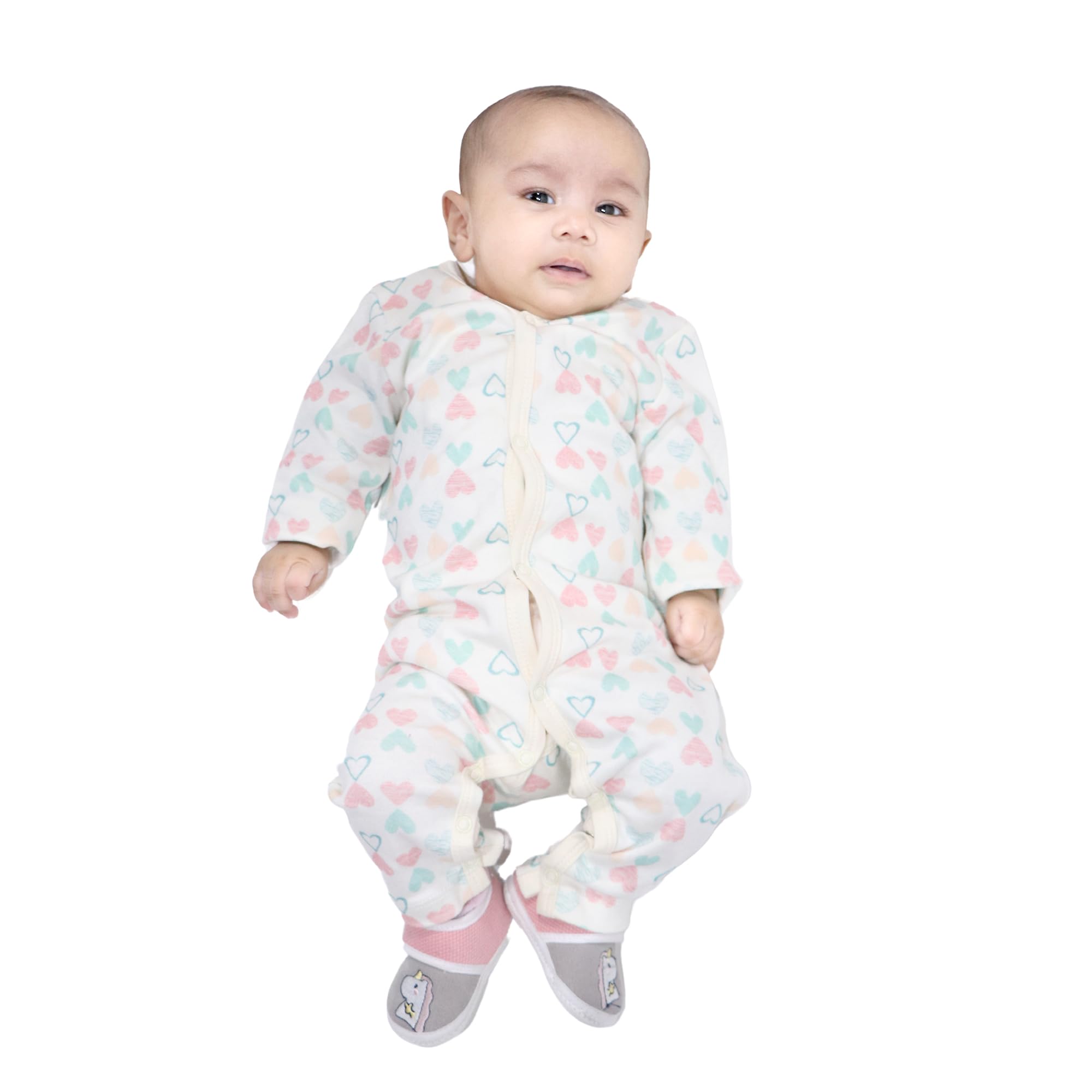 Baby Girls Blended Cotton Jumpsuit - White - 3-6 Months - ZA001772-image-1
