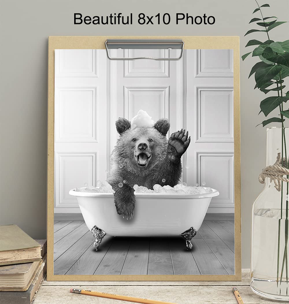 Amazon.com: Bear Wall Decor - Bear Wall Art - Funny Bathroom Decor