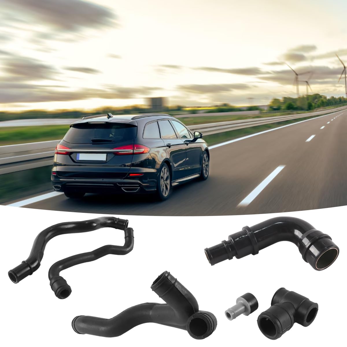 Kit de tuyau de reniflard de carter moteur adapté à VW Bora Golf MK4 compatible avec Audi A3 Skoda Octavia Seat Leon 1.8T modèles 1997-2010 06A103213AF