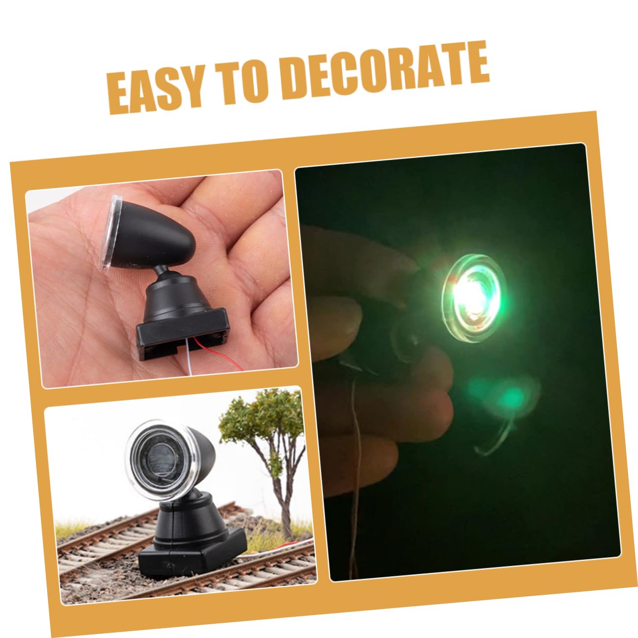 Garneck 4pcs Miniature Traffic Light Model for Railroad Sand Table Mini Landscape Light Decor for Model Train