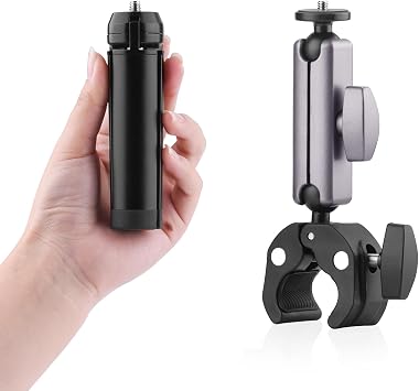Mini Vlog Tripod for DJI Pocket 3, Camera Bike Mount Clamp Motorcycle Handle Holder for Insta360 X4 X3 X2 Ace Pro, for DJI Osmo Pocket 3 2 Mobile 6 4 Action 4 3, for GoPro Max Hero Mini Accessories