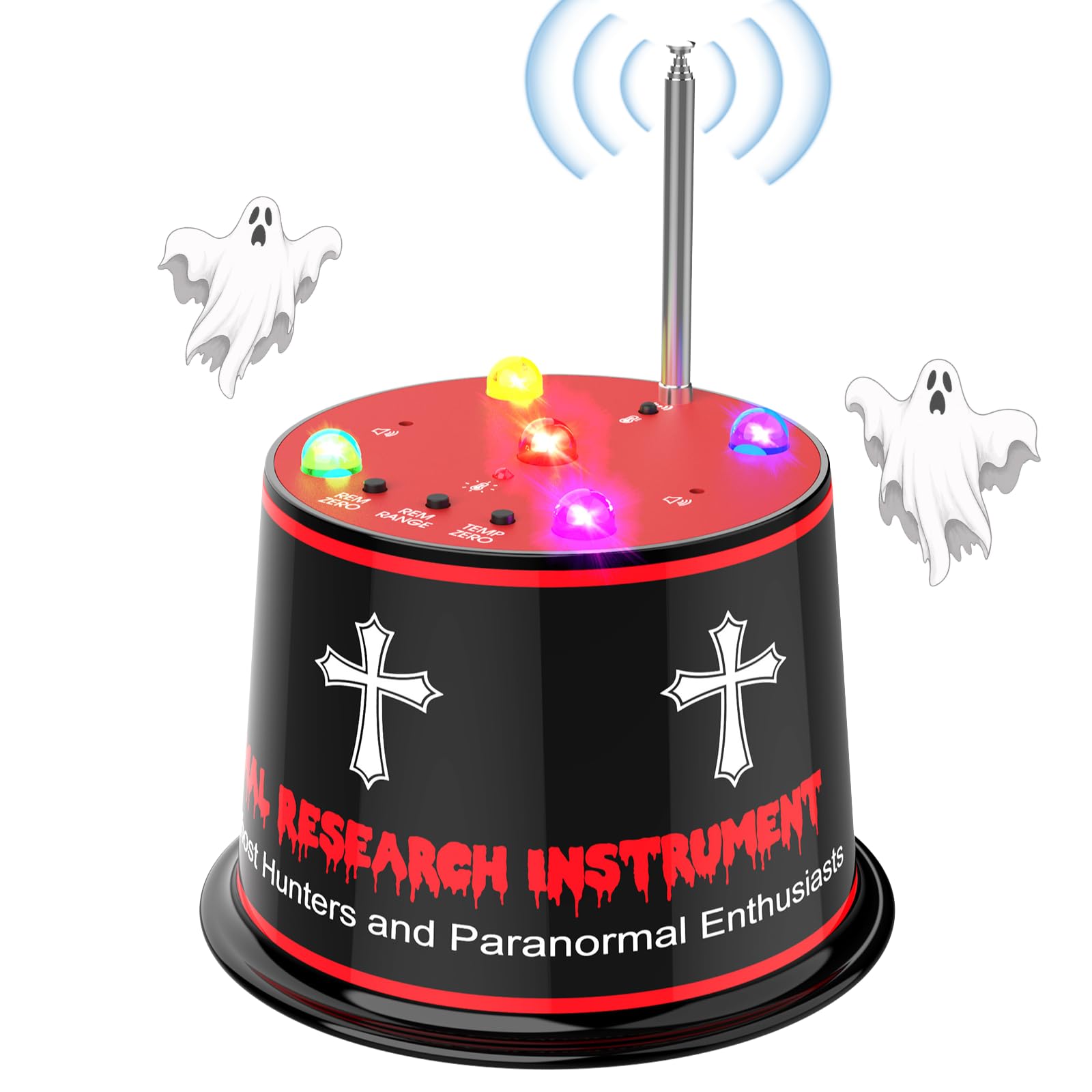 Equipo avanzado de investigación paranormal para caza de fantasmas con detección de temperatura EMF y ATDD, detector de fantasmas mejorado con 5 niveles de sensibilidad, calibración automática, 40-60