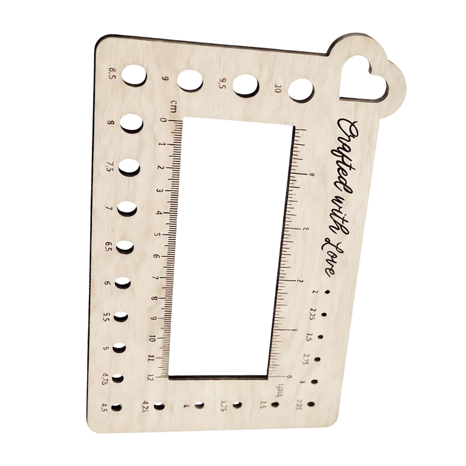Kalttoy Wood Knitting Gauge Ruler Guide Knitting Tool Sewing Measure Ruler for Quick and Accurate Stitching Checks Yarn Guide Crocheting Tool