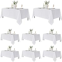 Vista 23 de Fitable - Paquete de 8 manteles rectangulares: telas de mesa lavables, resistentes a las manchas y sin arrugas, cubiertas de mesa reutilizables