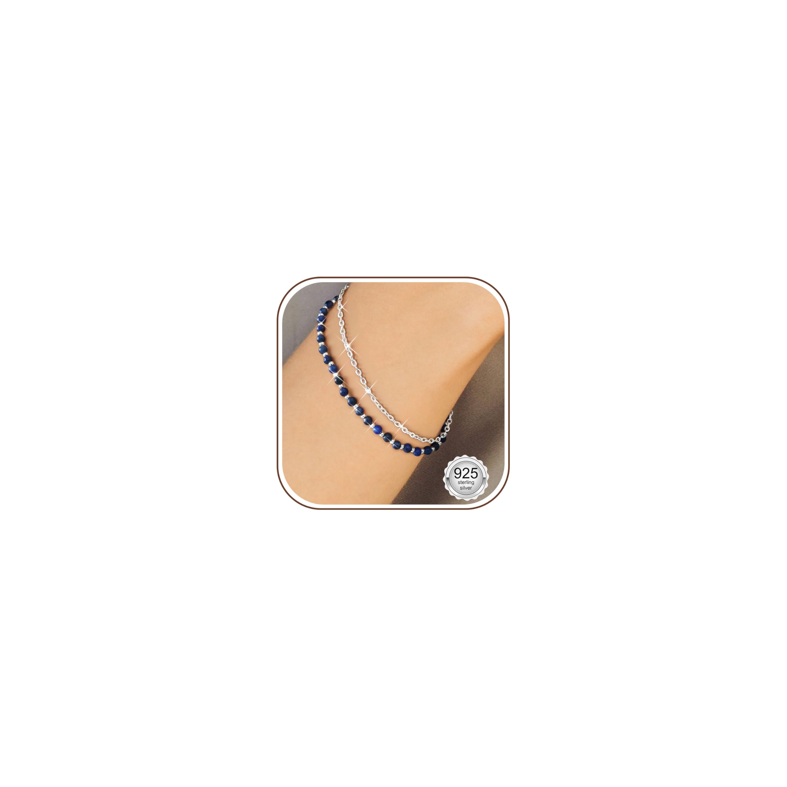 Adramata Pulsera de Plata de Ley 925 con Cierre para Mujer Pulseras de Piedra Natural Pulseras de Cuentas Ajustables Chapadas en Oro Pulseras Boho de Cristal Regalo para Mujer