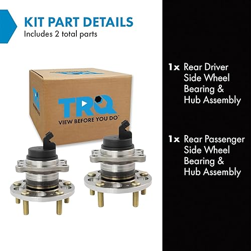 Miniatura 94 de TRQ Juego de 2 rodamientos de rueda delantera y conjunto de cubo compatible con Ford Mustang 2005-2007 2005-2014
