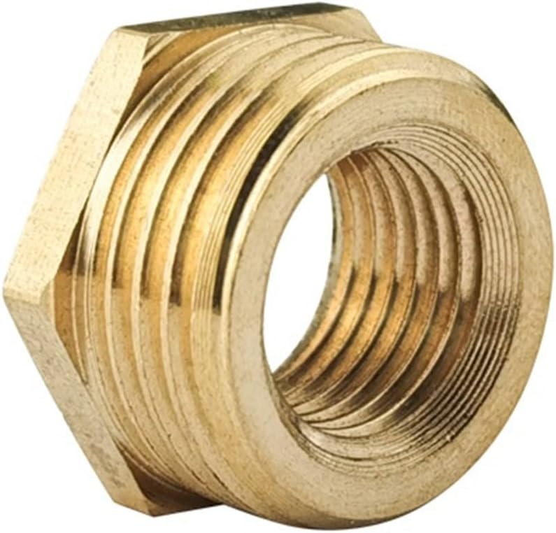 Brass Adapter Fitting Reducing Hexagon Bush Bushing Male To Female Connector 1/8 1/4 3/8 1/2 3/4 1 Inch 10Pcs(01)