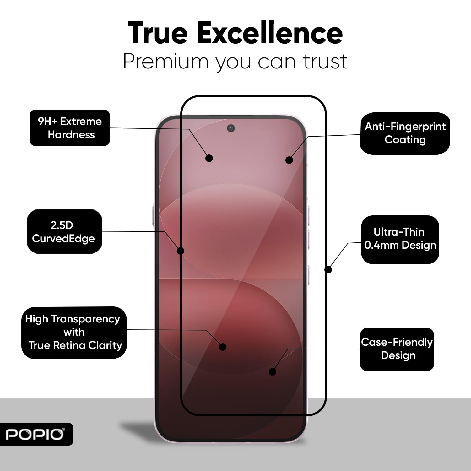 POPIO Military-Grade Gorilla Tempered Glass for Nothing Phone 4A / 4A Pro | 9H Hardness, Edge-to-Edge, Bubble-Free — Amazon image 3