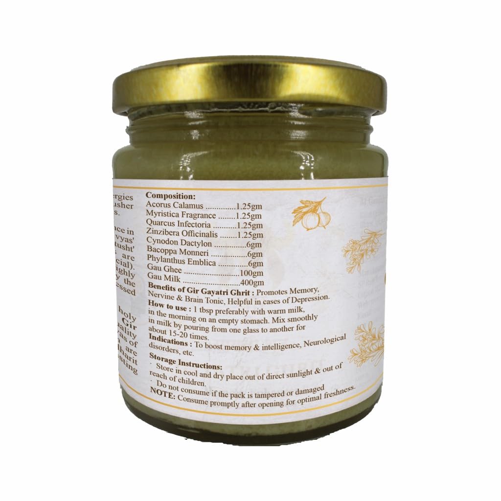 GIR GAUVEDA Gayatri Ghrit Ghee 6.4 Oz (190 ML) – Ghee ayurvedico puro di mucca Gir
